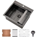 21x20 Drop In Kitchen Sink Black Bar Sink 16 Gauge (21"L x 20"W x 10"D / Black)