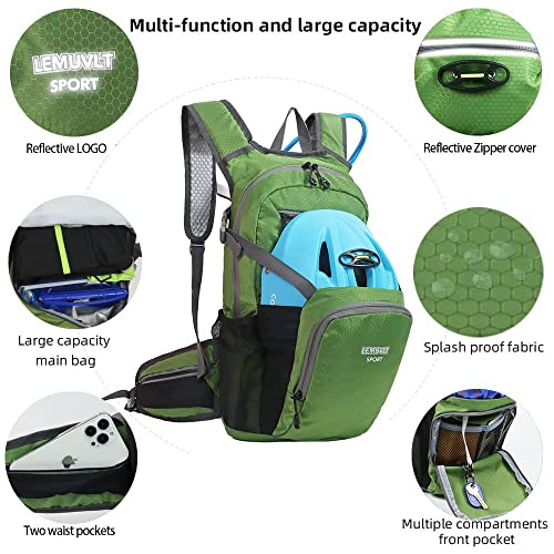 Hiking Daypack15L Lightweight Waterproof Backpack (Olive)