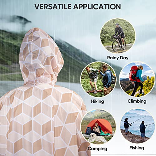 Hooded Rain Poncho for Adult with Pocket (Parallelogram)