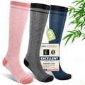 Compression Socks Women & Men (Large-X-Large / I10-3pairs (Pink&steel Blue&light Gray))