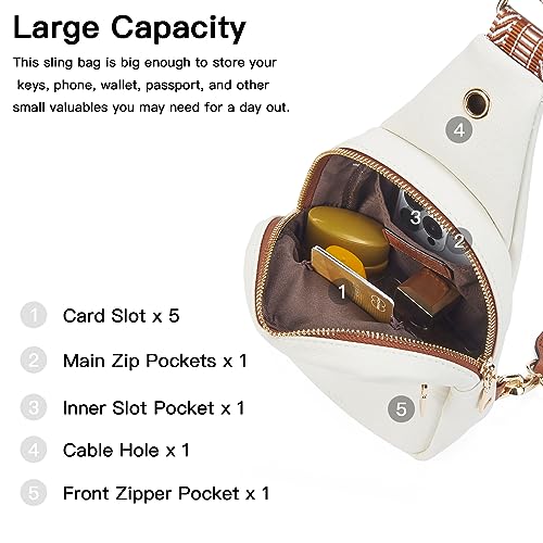 Crossbody Bags for Women PU Leather Cross Body Sling Bag for Woman Birthday Gifts for Women (2-beige Brown)
