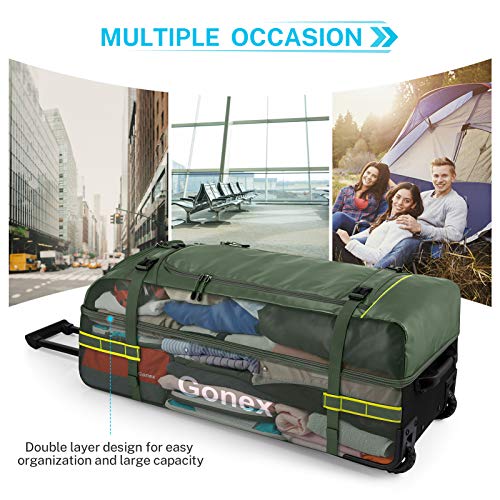 Rolling Duffle Bag with Wheels (Olive Green / 33 inch)