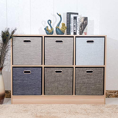 Foldable Storage Bins (13×13×13/2pcs / Coffee)