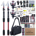 2 Pack 6ft 24T Telescopic Poles & Reels Combo for Freshwater Bass (Red - 2 Rods & 2 Reels Surf Fishing Combo (PVC Storage Case) / 1.8M/6FT)