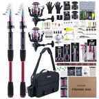 2 Pack 6ft 24T Telescopic Poles & Reels Combo for Freshwater Bass (Red - 2 Rods & 2 Reels Surf Fishing Combo (PVC Storage Case) / 1.8M/6FT)