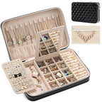 Travel Jewelry Case for Women Girls (Black / Large (10"W*6.69"D*2.17"H))