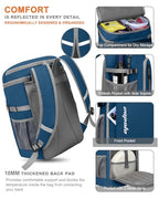 Cooler Backpack Insulated Leak Proof for Women Men Soft Cooler Bag (36 Cans / Leather Blue)