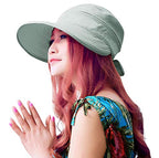 Sun Hats for Women with UV Protection Sun Hat Wide Brim Visor Summer Beach Outdoor Foldable Womens Cap Grey (One Size-Medium / Grey)