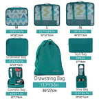 8 Set Packing Cubes Luggage Packing Organizers for Travel Accessories (Aqua Color / 8 Set)
