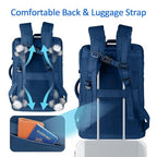 55L Big Capacity Carry On Backpack Large Travel Backpack for Men (Blue / 18.4 Inch (22''x14''x11''))
