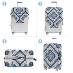 Blue Pattern Luggage Cover Washable Suitcase Protector Anti (Blue pattern / S(20-22inch suitcase))