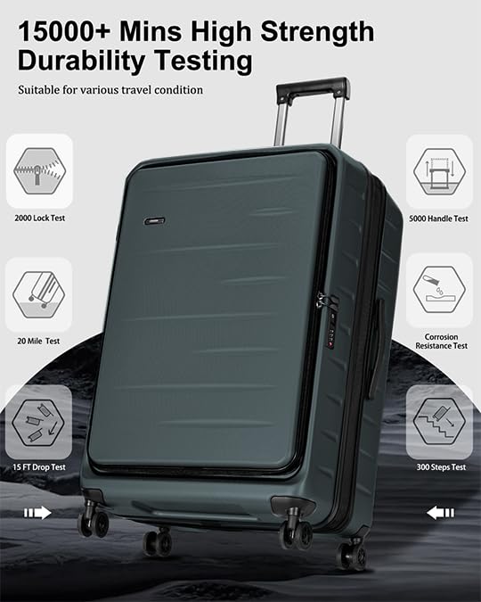 Expandable Checked Luggage (Green / 28 Inch EXT)