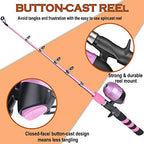 Kids Fishing Pole (Pink / 5.91 ft)