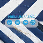 Beach Bag Waterproof Beach Tote Pool Bags for Women (Blue White Stripes / 35L)