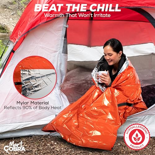 Emergency Sleeping Bag Mylar Thermal Bivy Survival Gear & Supplies Foil ([3 Pack])