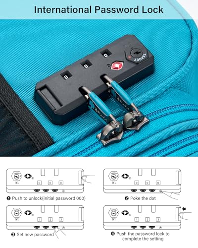 16 Inch Underseat Carry On Luggage with Wheels Small Suitcase Softside Luggage Bags for Travel Lightweight Suitcases with Wheels Travel Luggage Personal Item for Men and Women (Caribbean Blue / 16 Inch)