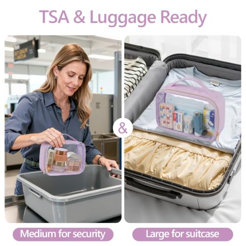 Clear Makeup Bag Travel (01 Purple / Full Vacation (Mixed Sizes))