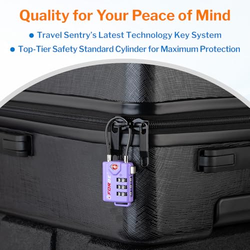 TSA Approved Luggage Locks (Purple 2 Pack)