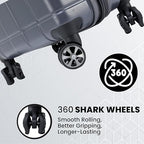 Carve 20 Inch Carry On Expandable Hardside Upright Suitcase with 360° Spinner Wheels (Gray / Carry-On)