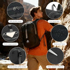 15L Small Hiking Backpack for Men Women Lightweight Packable Backpack Foldable Casual Daypack for Camping Travel Outdoor (Black)