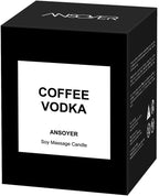 Massage Oil Candle, Romantic Gift SPA Use Home Scented Candle Body Oil, Ultra Hydrating Body Care with Soybean Oil, 4.5oz (Coffee Vodka)
