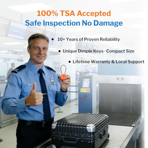 TSA Approved Luggage Locks Ultra (Orange 2 Locks)