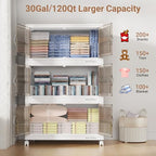 360Qt Stackable Storage Bins with Lid (White / 120QT-3Pack)