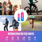 TPU Soft Flask Lightweight Portable Reusable Water Bottle (Pinkish-purple-500ML*2)