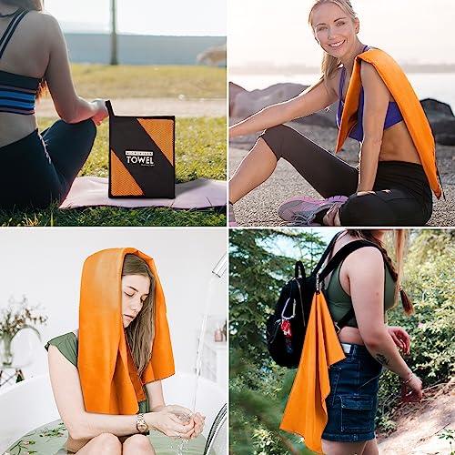 Microfiber Travel Towel (Orange / S:16"×32")