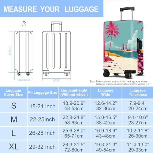 Luggage Cover Washable Suitcase Protector Anti (Beach / L(fits 28-30Inch suitcase))