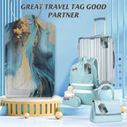 3 Pack Luggage Tag for Suitcase (Marble Gold Blue)