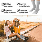 Dri tech Compression Dry Cushion Crew Socks 15 (Large-X-Large / Black-grey-white (4 Pairs))