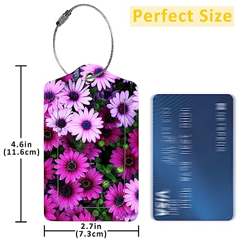 2 Pack Luggage Tags for Suitcases (Flowers)