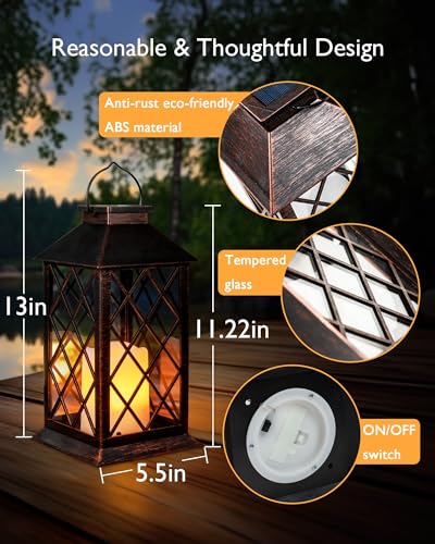 2 Pack 13'' Bronze Solar Lanterns (Copper)