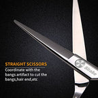 Hair Cutting Scissors Thinning Shears Kit (Silver / 8 Piece Set)