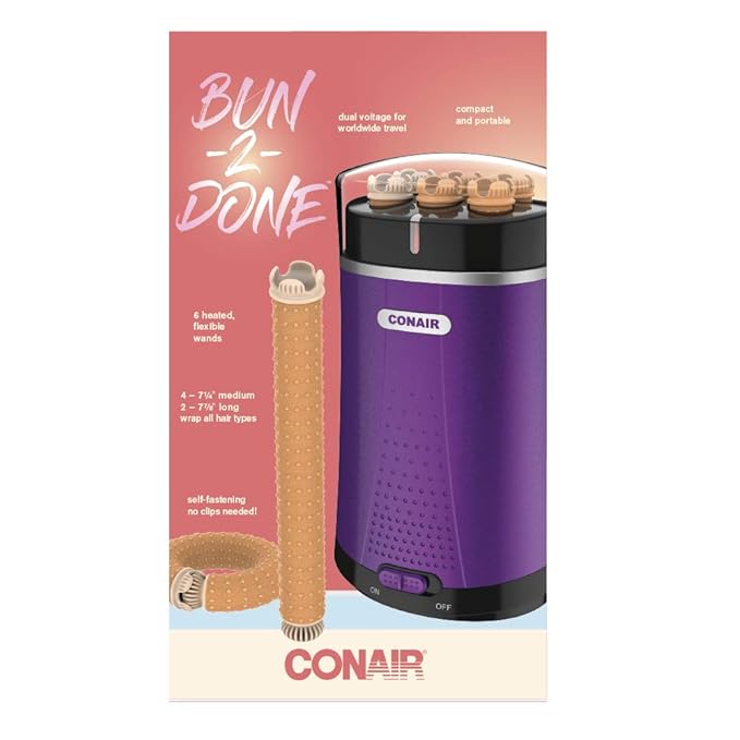 Conair HS70BL Bun-2-Done, Blonde, 6 Wands (4 - 7 1/4-inch and 2- 7 1/2-inch wands )