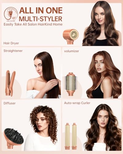 Dual Voltage] webeauty 6 in 1 Hot Air Styler (Mocha)