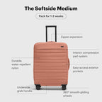 Away Softside Medium Checked Suitcase, 26 Inch Lightweight, Expandable Luggage - Image 3