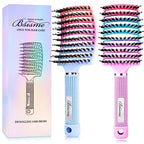 Boar Bristle Hair Brush (Purple+Blue)