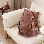 Women Backpack Purse PU Leather Anti (Tortoiseshell Brown / Medium)