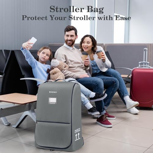Stroller Bag Stroller Travel Bag for Airplane Compatible with UPPAbaby Vista V1 V2 V3 (Gray)