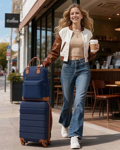 Luggage Sets with Spinner Wheels (3 piece set(BP) / NAVY)
