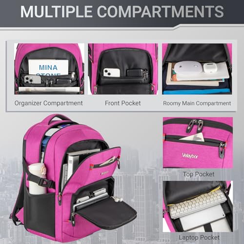 40L Expandable Laptop Travel Backpack With Anti (Purple / 15.6 inches)