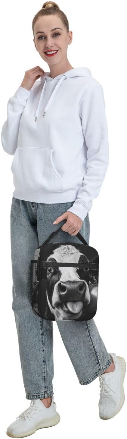 Cow Insulated Lunch Box for Women Men Cow Lunch Bag for Travel, or Fishing - Image 8