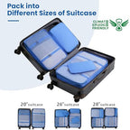 10 Set Packing Cubes Various Sizes Packing Organizer for Travel Accessories Luggage Carry On Suitcase (10-Blue / 10 Set-full Mesh)