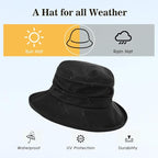 Comhats Rain Hat for Women Waterproof Wide Brim Sun Hats for Ladies UV - Image 2