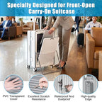 Clear Luggage Cover Protector with Front Pocket Zipper 30 Inch (30inch / 80%clear 20%grey)