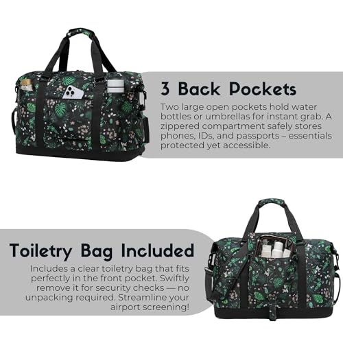 Duffel with Utility Pouch (Floral & Foliage)