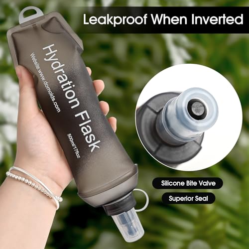 GYGYL Soft Flask Collapsible Water Bottle for Sports (2Pcs 150ml Grey)
