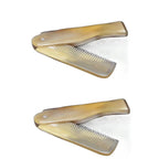 2Pcs Brown Yak Horn Comb Foldable Yak Horn Comb Pockets Clip Moustache Beard Styling Tool Portable Hairdressing Hair Hair Care Tools, Hair Brushes, Styling Tools and Appliances